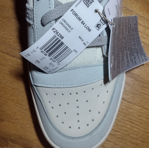New Adidas Men sz 18 Forum 84 Low Linen Green Grey Off White FZ6298 Sneaker - Picture 7 of 12